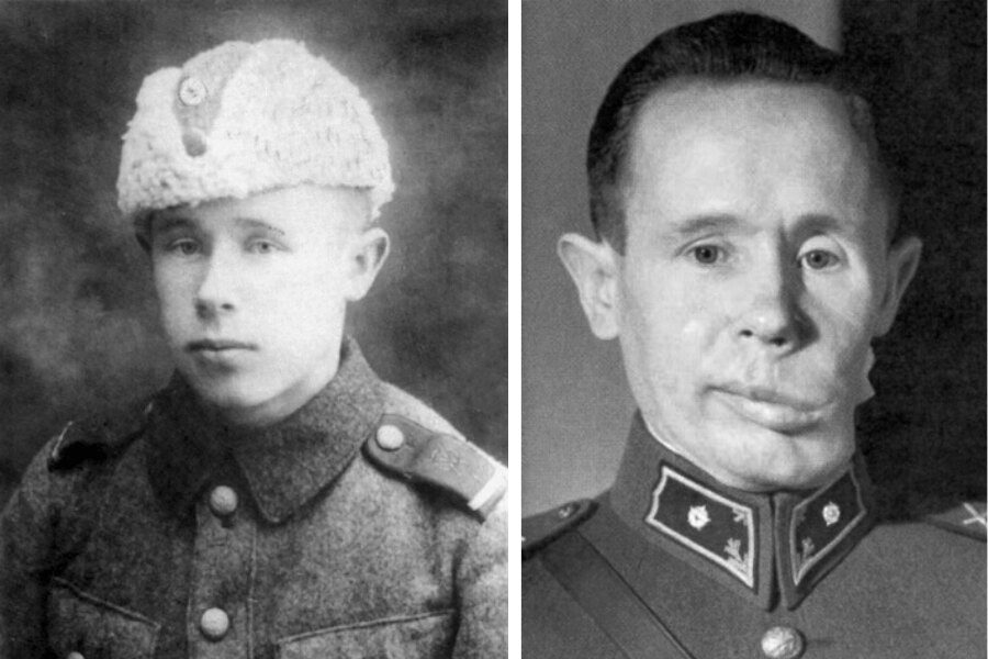 Simo Häyhä, finský odstřelovač. Zdroj: https://commons.wikimedia.org/wiki/File:Simo_hayha_joven.jpg, https://commons.wikimedia.org/wiki/File:Simo_hayha_second_lieutenant_1940.png