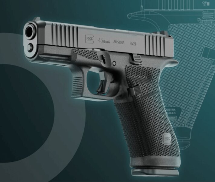 Glock 45 Gen6 – pistole s rámem G17 a závěrem G19, zaměřená na přesnost a ovladatelnost. Foto: eu.glock.com