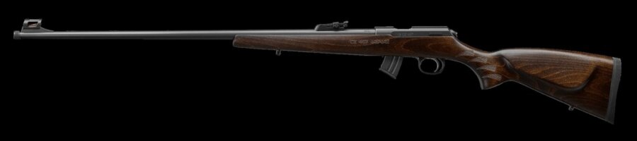 Klasická opakovací malorážka s dřevěnou pažbou v ráži .22 LR. Foto: Rigad