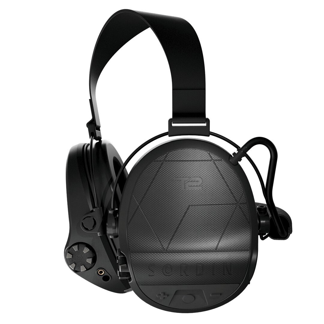 Elektronická sluchátka Supreme T2 Neckband Fabric Sordin® – Černá