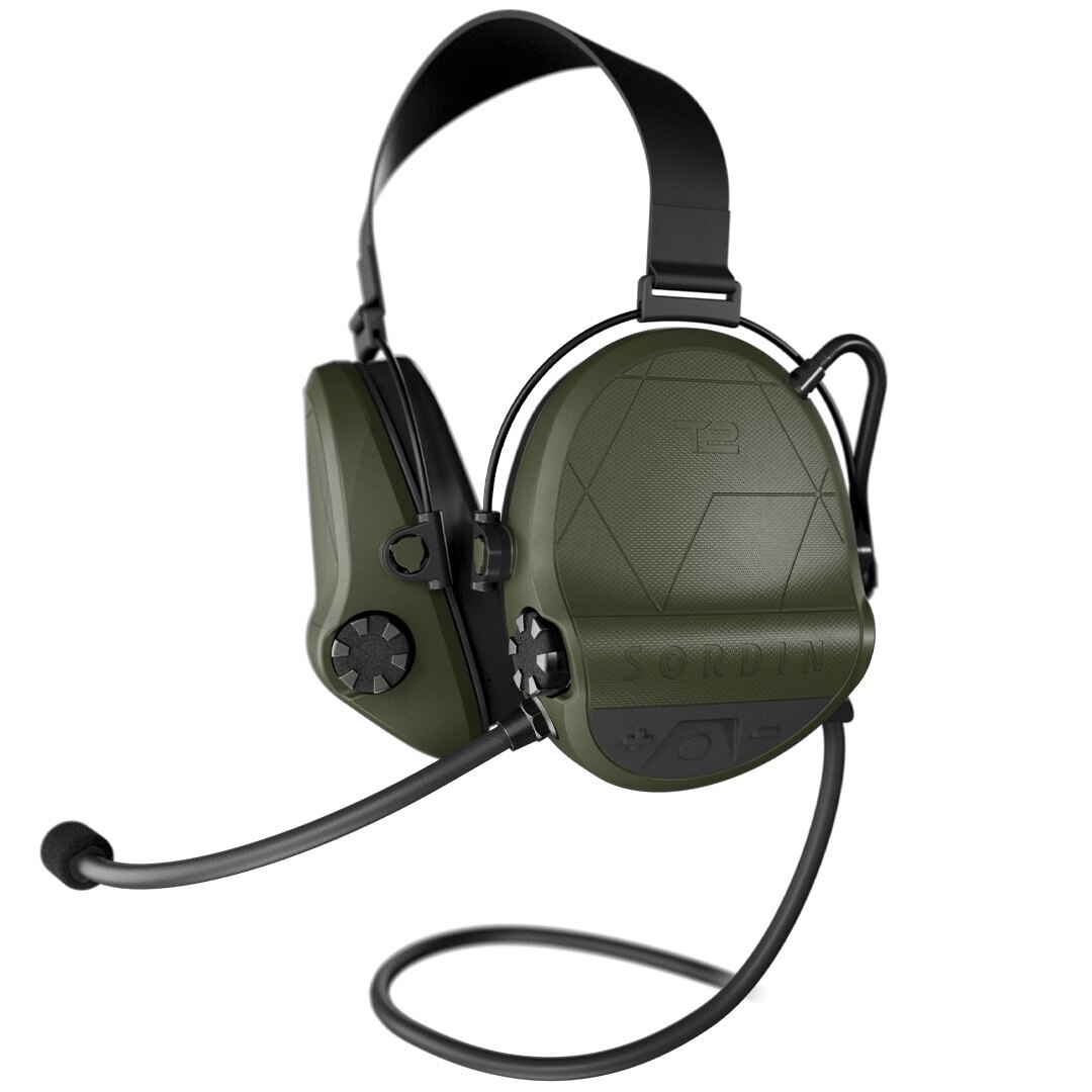 Elektronická sluchátka Supreme T2 CC Neckband Fabric Sordin® – Green