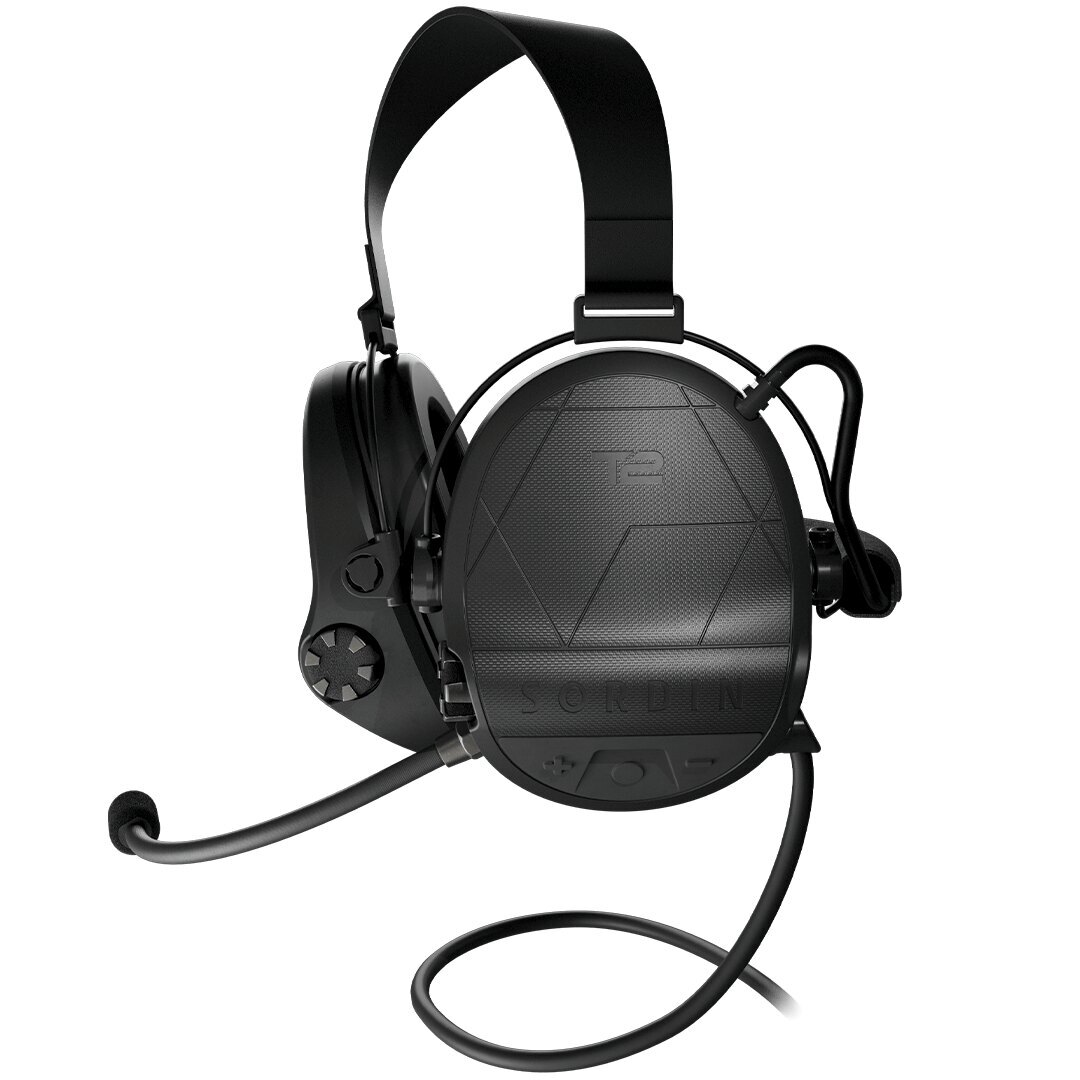 Elektronická sluchátka Supreme T2 CC Neckband Fabric Sordin® – Černá