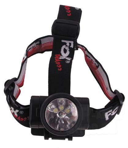 Čelová svítilna Krypton výklopná se 3 LED FOX OUTDOOR® - černá