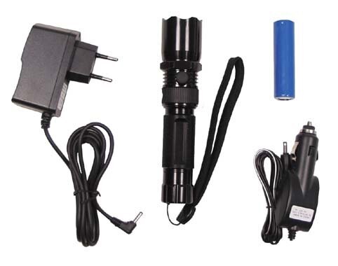 Kapesní LED svítilna s popruhem nabíjecí FOX OUTDOOR® - černá