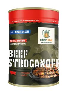 Konzerva Beef Stroganoff CampCore® / samoohřev