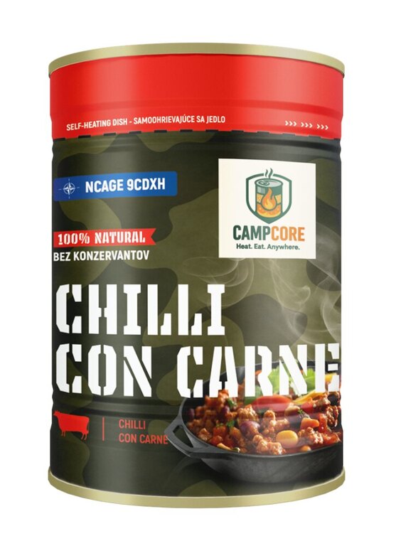 Konzerva Chilli con Carne CampCore® / samoohřev