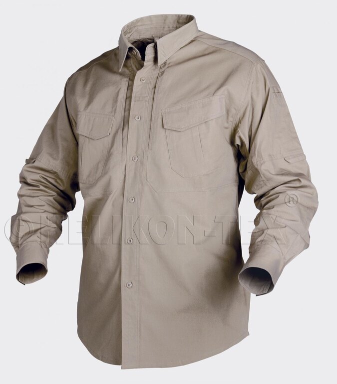 Košile DEFENDER Helikon-Tex® s dlouhým rukávem - khaki