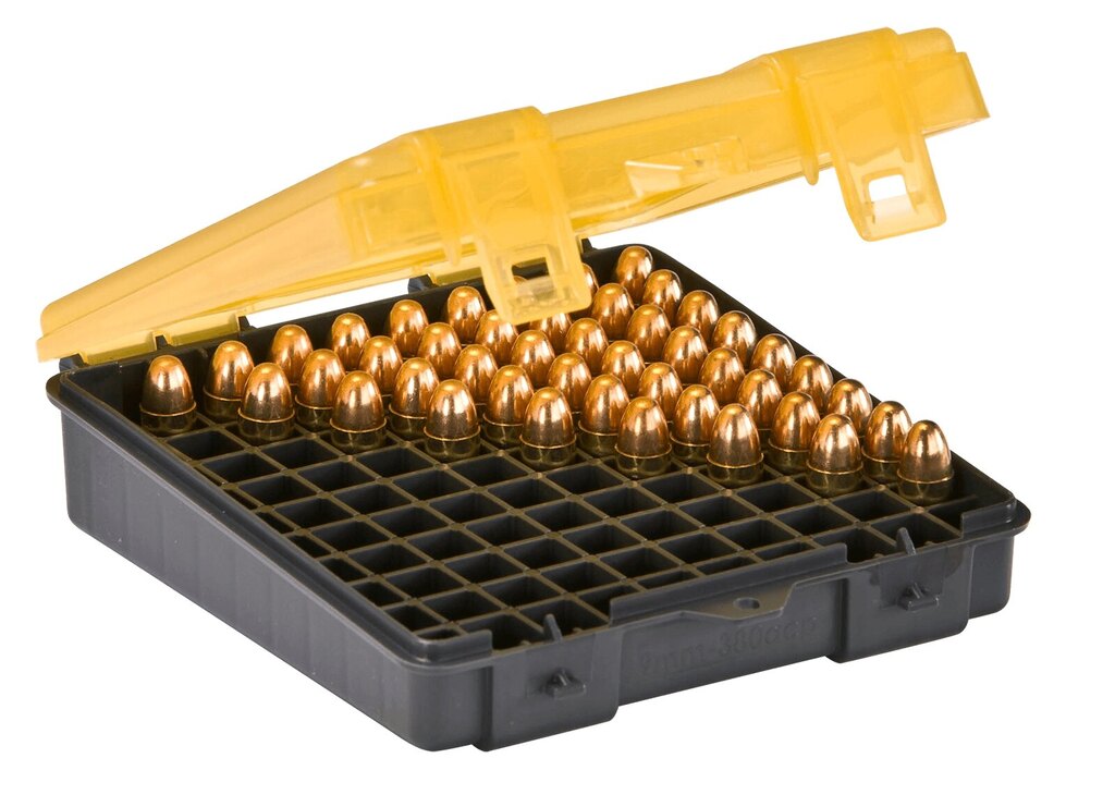 Krabička na náboje - 9 mm/.380 Auto Plano Molding® USA - 100 ks, žlutá