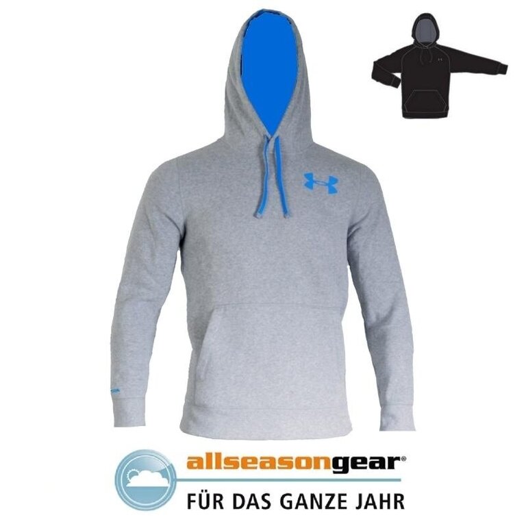 Mikina s kapucí UNDER ARMOUR® Rival Cotton Graphic AllSeasonGear® - šedá