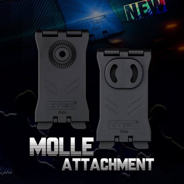 Molle klip R - Serie Cytac® - obdélníkový, černý
