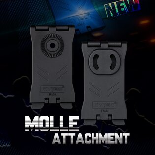Molle klip R - Serie Cytac® - obdélníkový, černý