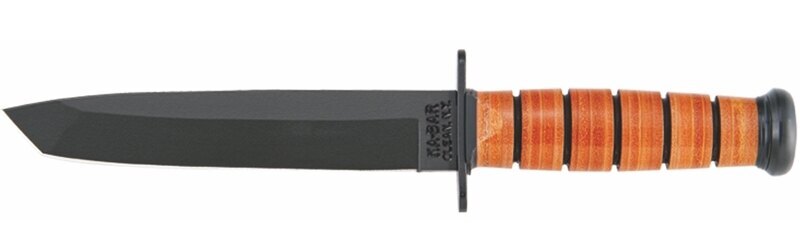 Nůž s pevnou čepelí KA-BAR® Tanto s koženou rukojetí