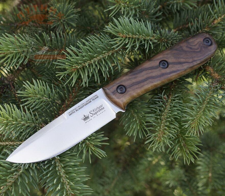 Nůž s pevnou čepelí KIZLYAR SUPREME® Colada Böhler K340 satin - hnědý