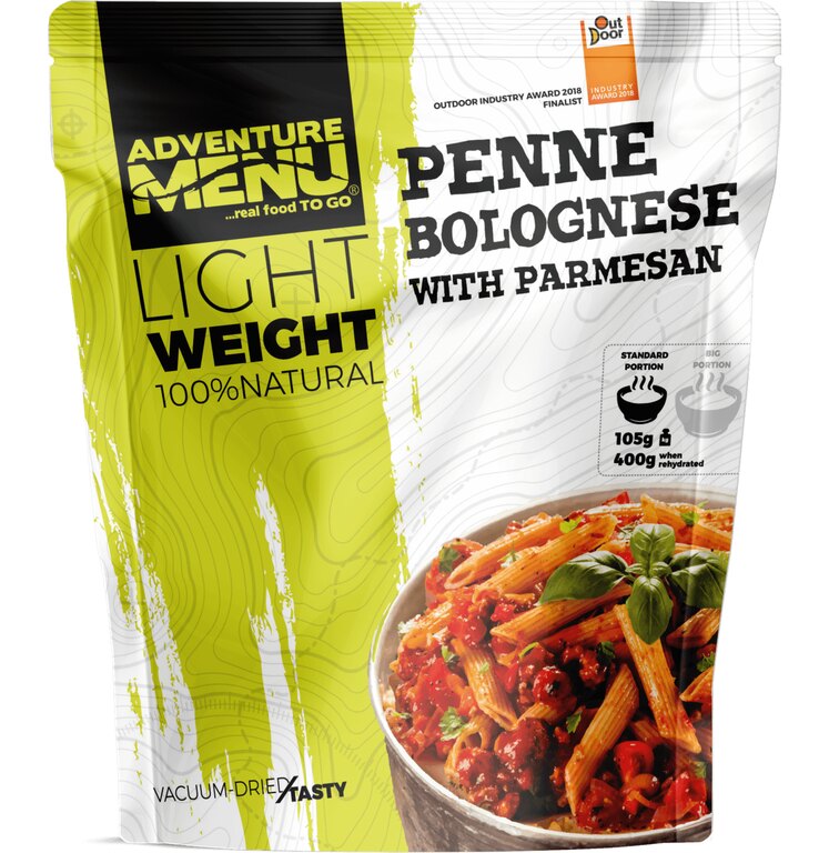 Sušené jídlo Penne s boloňskou omáčkou a parmezánem Adventure Menu®