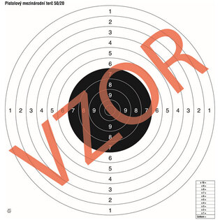 Terč - pistolový mezinárodní 50/20 Rigad® / 10 ks