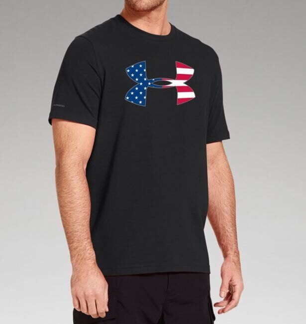 Triko UNDER ARMOUR® Big Flag Logo HeatGear® - černé