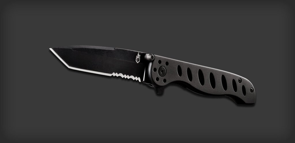 Zavírací nůž GERBER® Evo Large Tanto s kombinovaným ostřím - černý